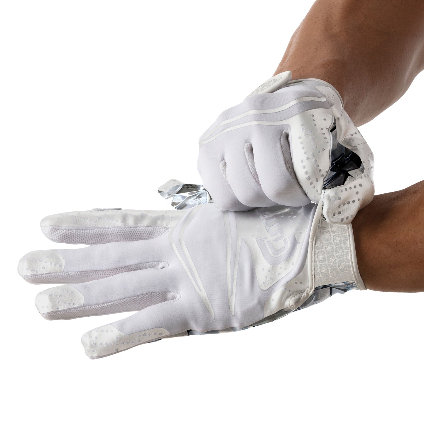 Game Day Elite Adult Unisex Football Receiver Gloves White Diamond, L/XL