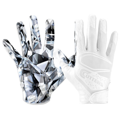 Game Day Elite Adult Unisex Football Receiver Gloves White Diamond, L/XL